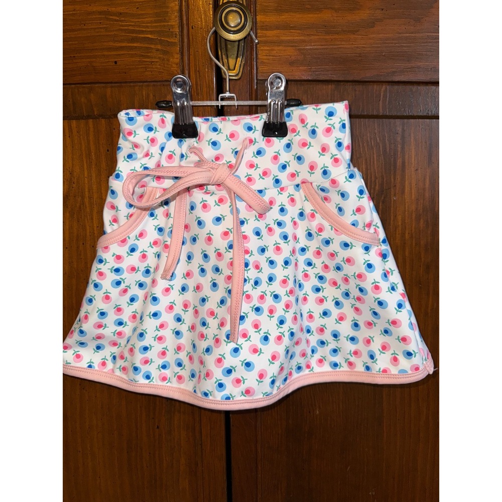 Kids Floral Skort Pink Blue Bud Print Active Skirt with Built-in Shorts 2T